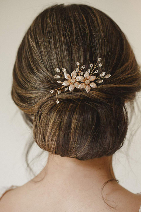 SWEETV Gold Bridal Hair CombHandmade Wedding Hair Clip Wedding Hair Accessories for Women