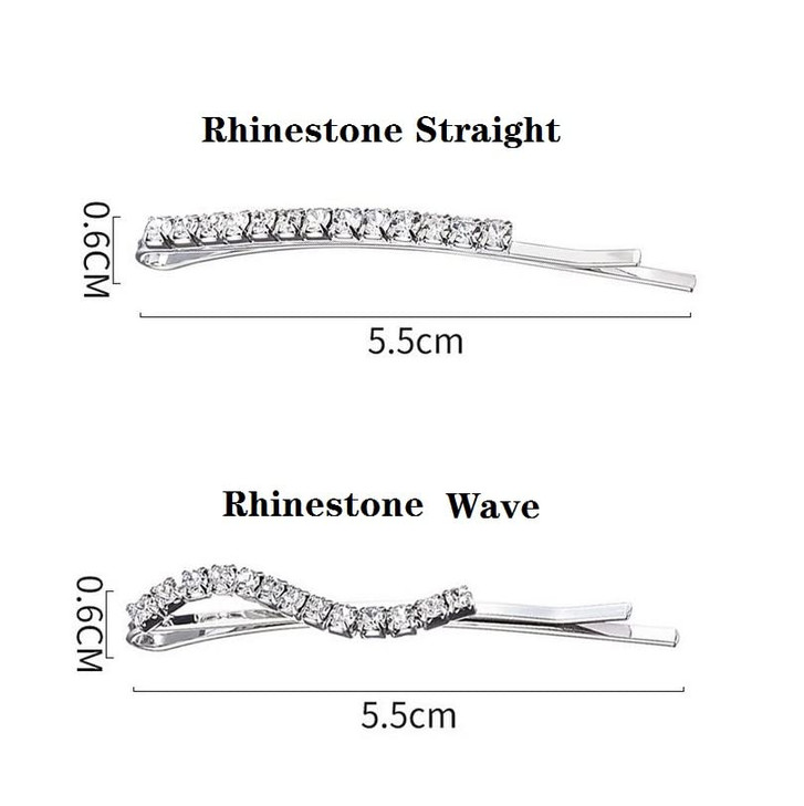 Liasun 24 Pieces Elegant Rhinestone Bobby Pin Metal Hair Clips Crystal Hair Pin Decorations Hair Accessories for Women G