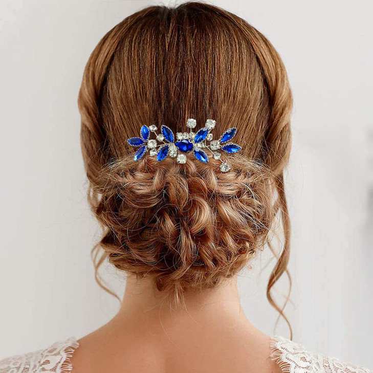 PRETTYLIFE Crystal Bride Wedding Hair Comb Silver Vine Bridal Hair Accessories Party Prom Hair Piece for Women and Girls