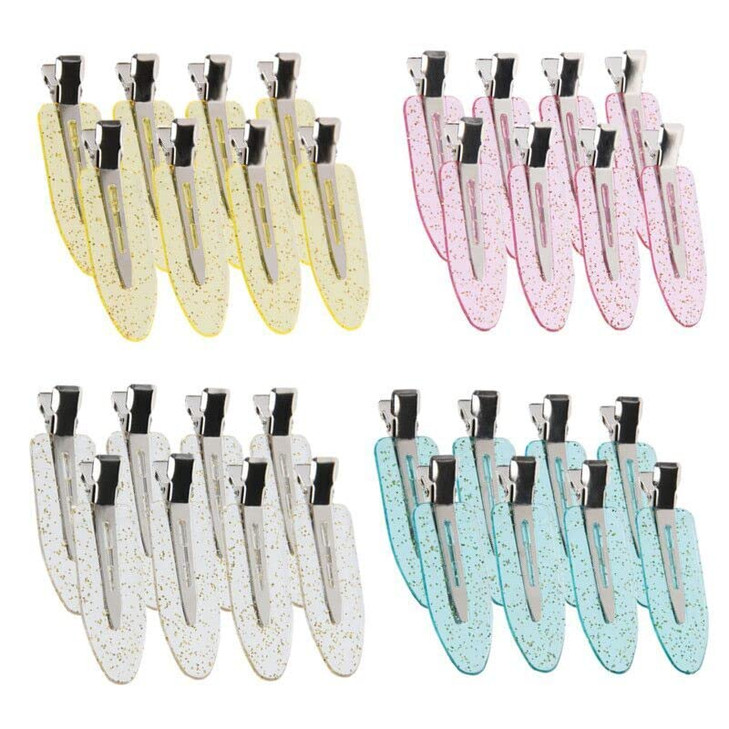 32 Pcs No Bend Hair Clips No Crease Hair Clips for Hair Styling and Makeup Application with Storage BoxMIAC