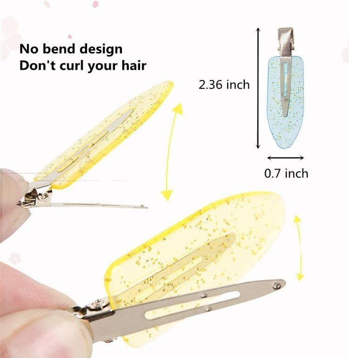 32 Pcs No Bend Hair Clips No Crease Hair Clips for Hair Styling and Makeup Application with Storage BoxMIAC