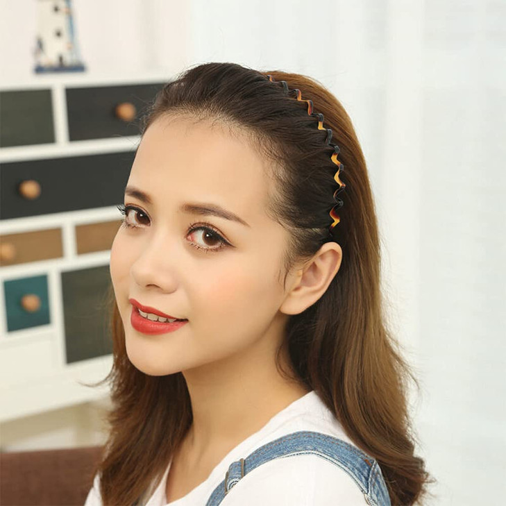 HYFEEL Wavy Headbands Plastic Skinny Thin NonSlip Flexible Hair Bands Simple Hoops Hair Accessories for Women 2 Pack Tor