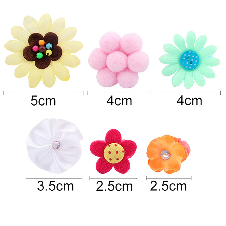 50 Pcs Elastic Hair Ties for Girls Cute Flower Toddler Hair Ties Multicolor Candy Baby Girls Scrunchies Soft Seamless Po