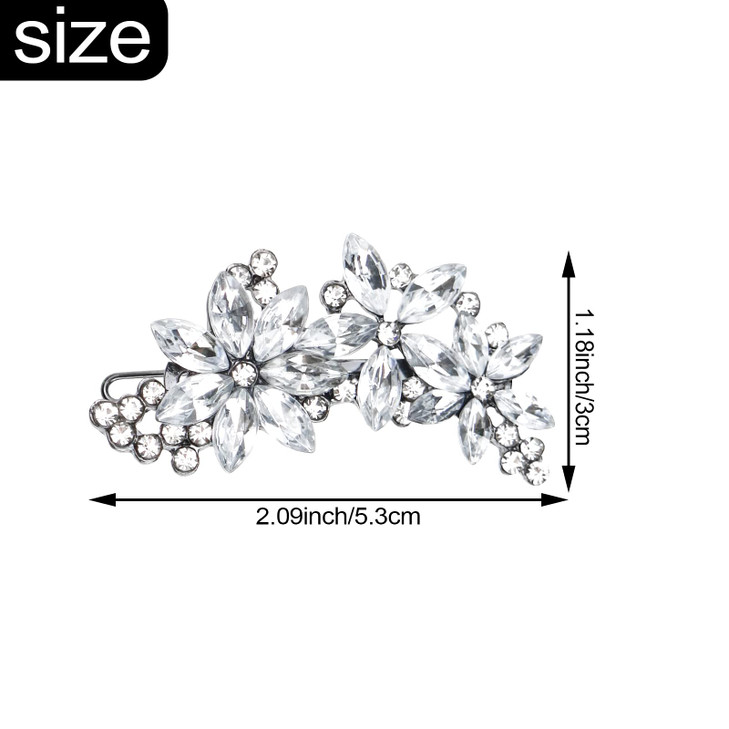 4 PACK Rhinestone Bridal Hair Clip Crystal Flower Wedding Barrette Elegant Bridal Hairpins Hair Accessories for Women Gi