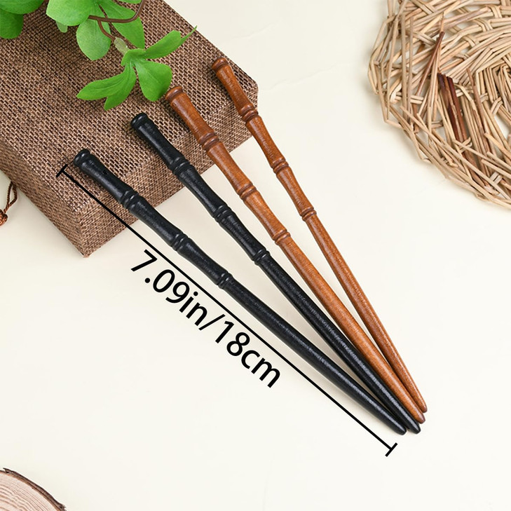 16 PCS Retro Wooden Hair Sticks Bamboo Shape Hair Chopsticks Vintage Elegant Hair Chopsticks Bamboo Shape Hair Pins for