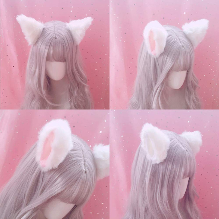 Cat Ears Hair Clips Fox Ears Barrettes Women Furry Fur Cat Headpiece Holiday Hair Pins Sweet Halloween Party Decoration