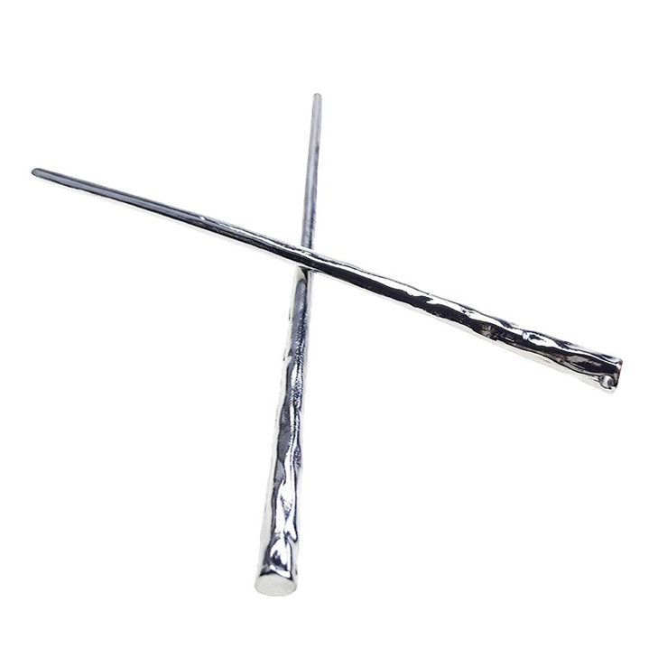 YILE Set of 2 Hair Sticks Chinese Hairpin Metal Hair Accessories Classic Hair Accessories for Women Lady Girls Silver