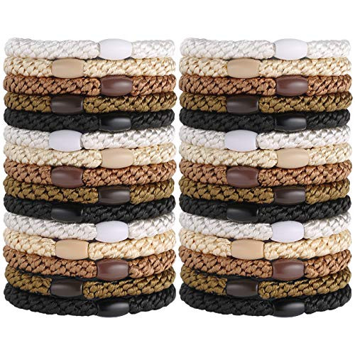 Hair Ties for Women Girls Funtopia 30 Pcs Elastics Hair Bands Ponytail Holders for Thick Hair No Damage No Crease Hair E