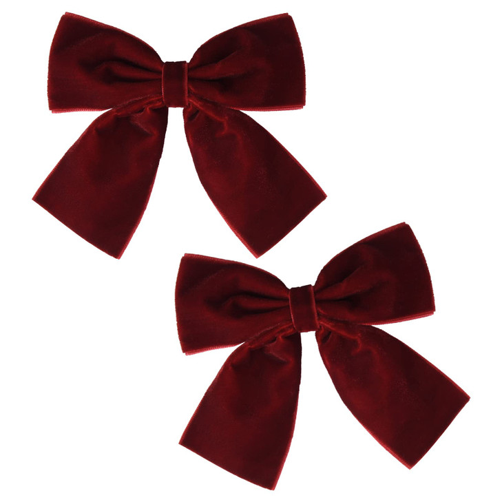 2PCS Velvet Hair Bows Red Hair Ribbon Clips 4 Big Fall Alligator Clips Hair Accessories for Women Girls Toddlers Kids Ba