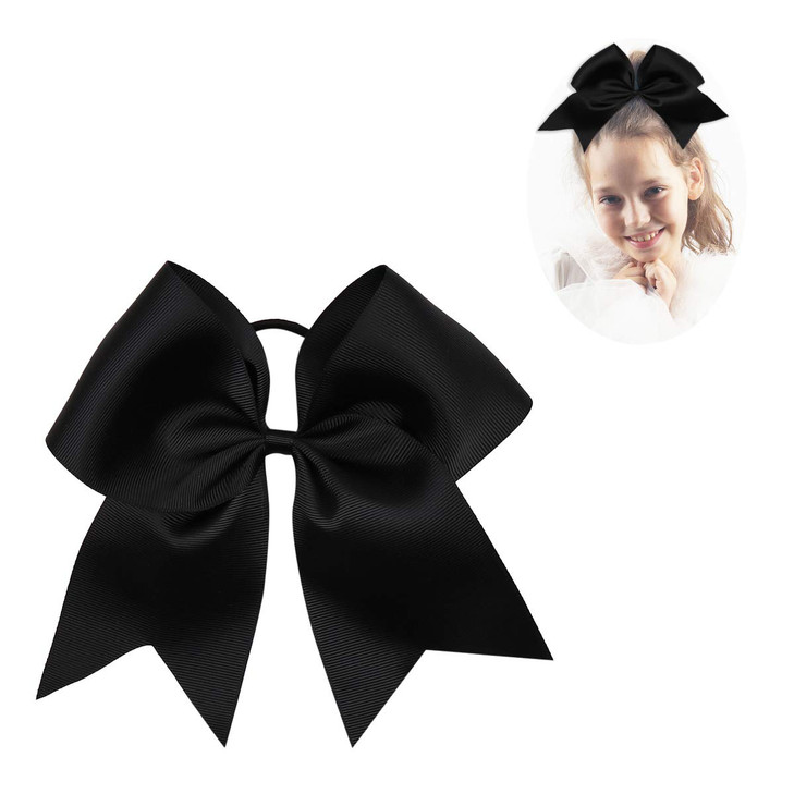 CN Large Cheer bow 8 Girls Ponytail Holders Jumbo Teams Cheerleaders Hair Bows Competition Sports Elastic Hair Ties Acce