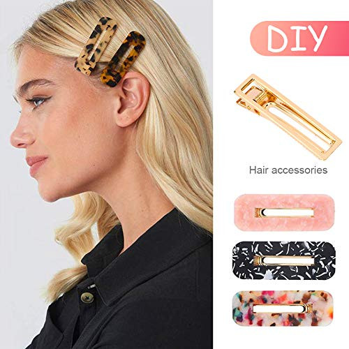 Gukasxi 30pcs Alligator Hair Clips Barrettes Metal Hollow Hair Clip for Silicone Mold Making Pearl Acrylic Resin Hair Pi