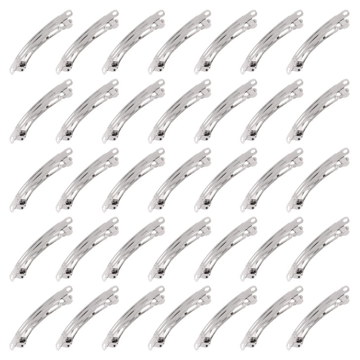 Mardatt 100 Pcs French Barrette Hair Clips Assortment Set 236 Inch Silver Metal Blank Alligator Hairpin Rectangle Craft