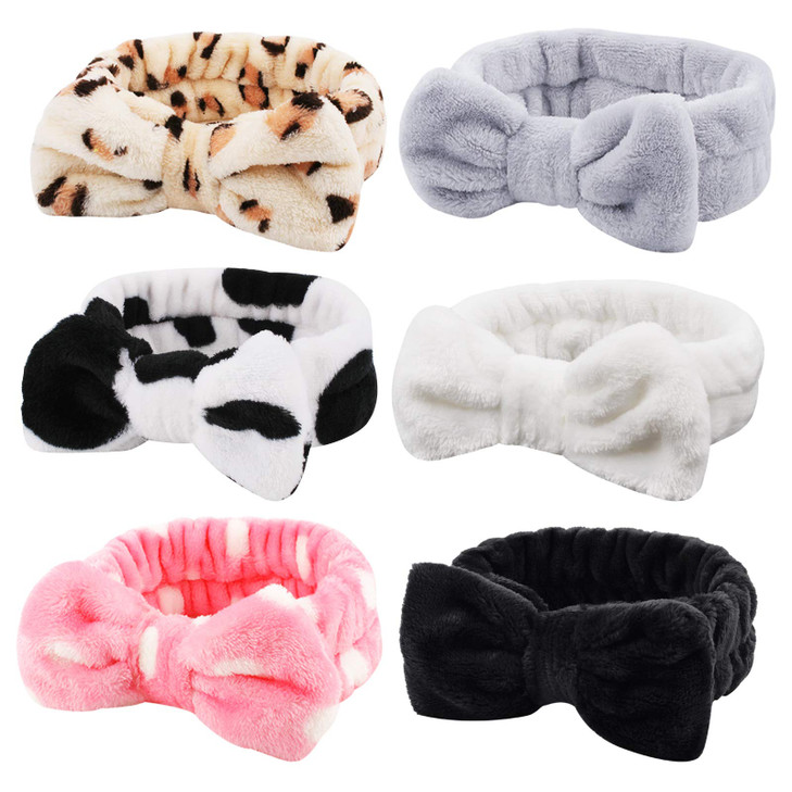 WHAVEL 6 Pack Spa Headband Makeup Headband Face Wash Headbands Make Up Hair Band Skincare Headbands Shower Head Wraps fo