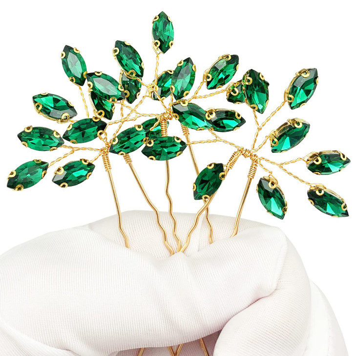PRETTYLIFE Crystal Bridal Hair Pins 3 Pieces Rhinestone Flower Headpieces Wedding Hair Accessories for Bride Bridesmaids