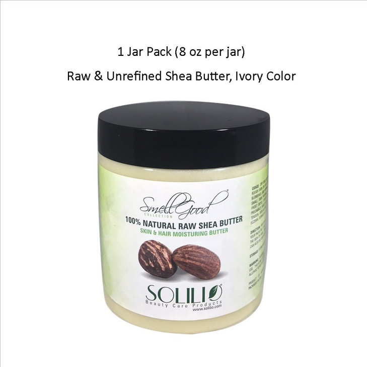 SmellGood - Pure Unrefined Shea Butter, totally natural and organic, ivory color, packed in 8OZ Jar, 1 Unit online at globaldelivered