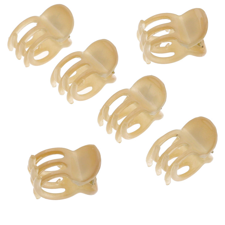 Camila Paris CP3084 French Hair Clip for Women Set of 6 Extra Small Beige Girls Hair Claw Clip Jaw Fashion Durable Styli