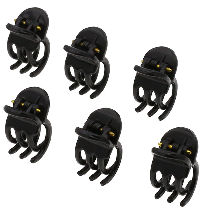 Camila Paris CP2392 French Hair Clip for Women Set of 6 Extra Small Black Girls Hair Claw Clip Jaw Fashion Durable Styli