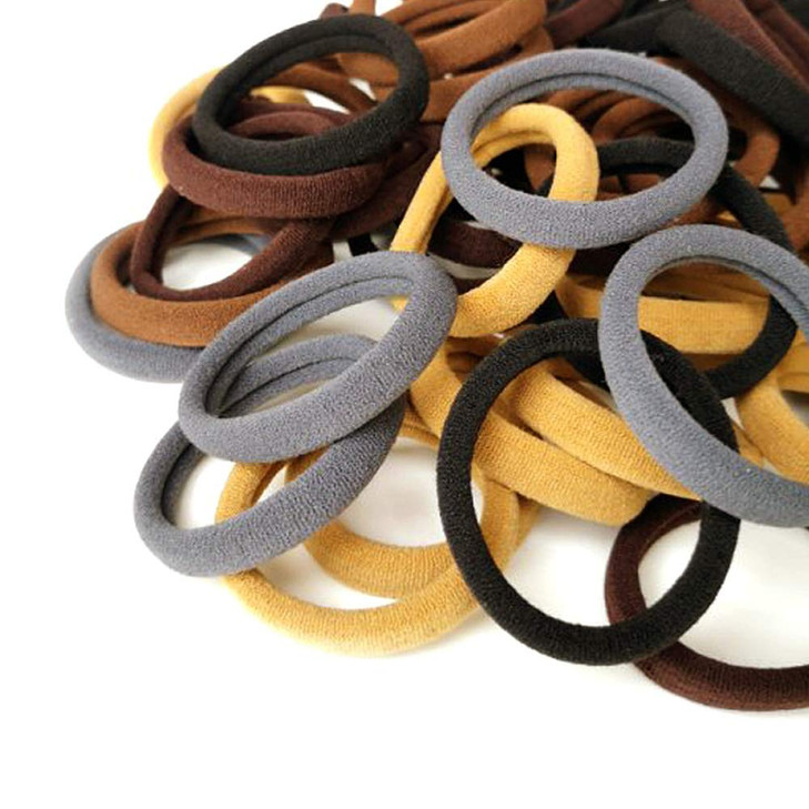 100 Pack Thick Elastics Hair Ties for Women High Stretch Seamless Cotton Hair Bands Ponytail Holders Headband No Crease