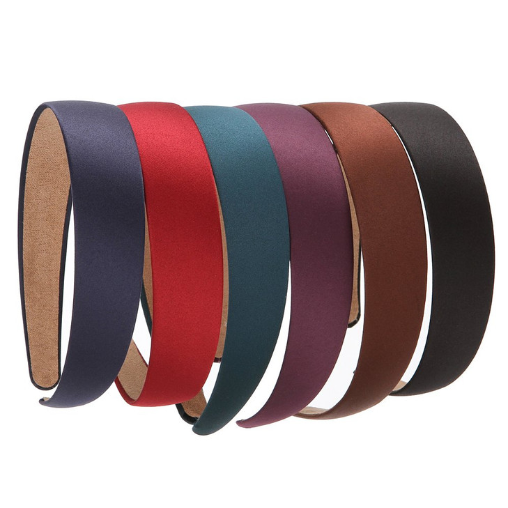 LONEEDY 6 Hard Headbands 1 Inch Wide Nonslip Ribbon Hairband for Women 6 PCS Deep Color