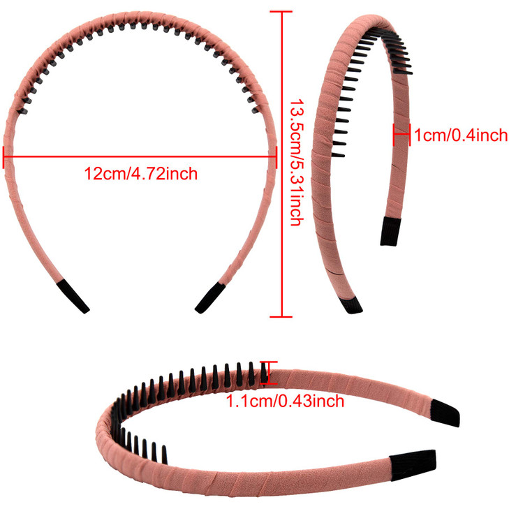 Duufin 12 Pieces Teeth Comb Headband Nonslip Hair Headbands Colorful Teeth Headbands for Girls and Women 12 Colors
