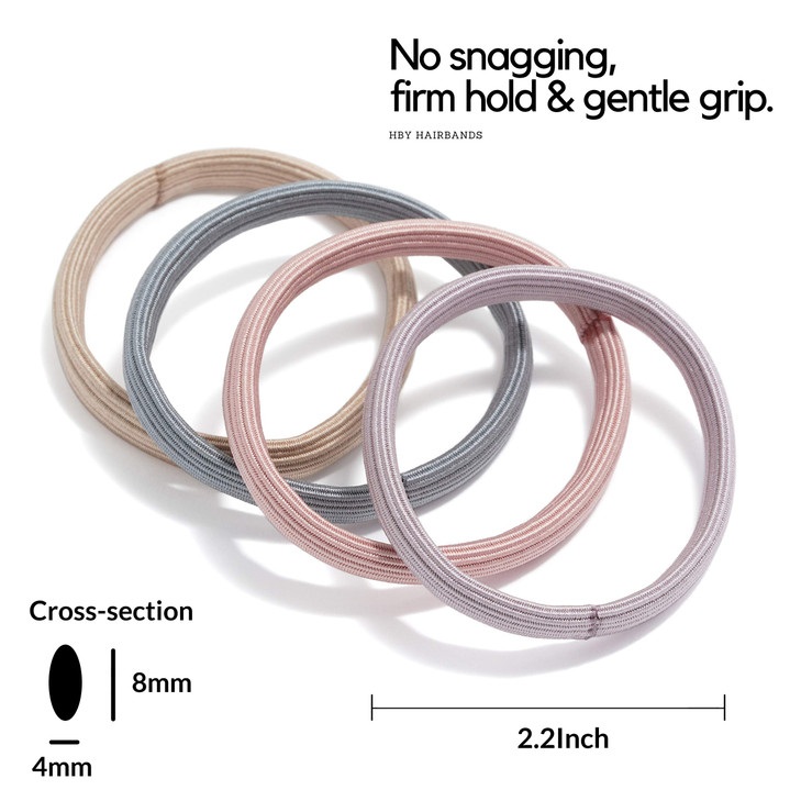 HBY Womens Hair Ties for Thick or Curly Hair No Slip Seamless Ponytail Holders Sports Thick Hair Ties Smoky Purples 8MM
