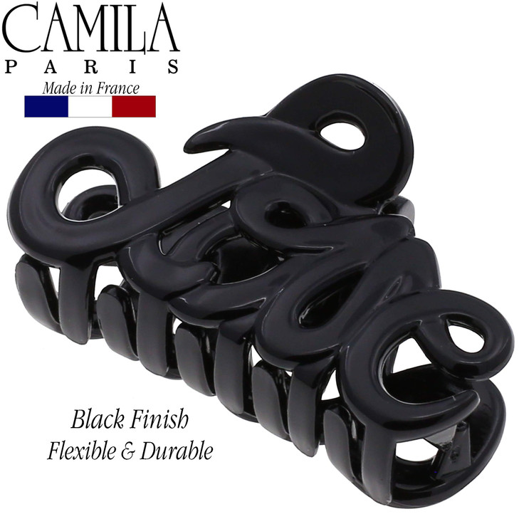 Camila Paris CP3025 French Hair Clip for Women 2 inch Girls Hair Claw Clips Jaw Black Fashion Durable and Styling Hair A