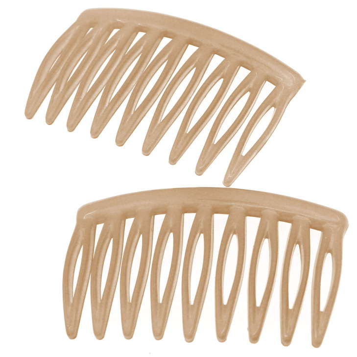 Camila Paris CP3109 French Hair Side Comb Small Curved Beige French Twist Hair Combs Decorative Strong Hold Hair Clips f