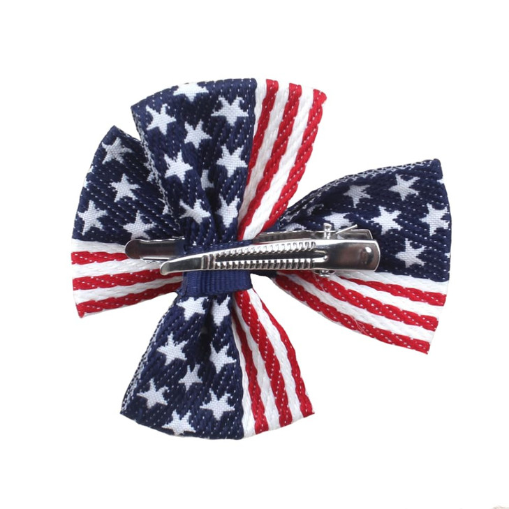Aysekone 2 PcsPack Girls American Flag Hair Bow Hair Clips Fourth of July Hair Accessories Patriotic Hair Bows Hairgrips
