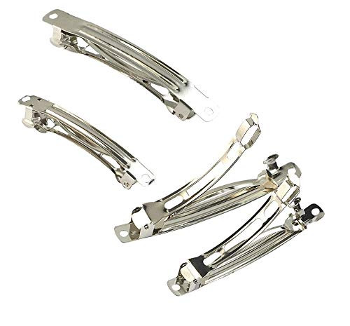 20pcs Assorted Size Metal Silver French Barrette Hair Clips for DIY Hair Clip Craft Bows