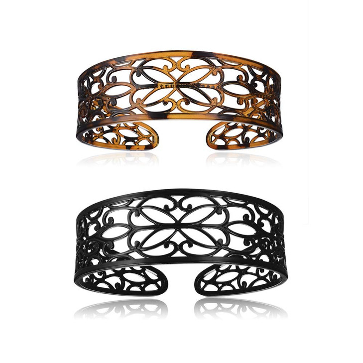 minihope headbands for women fashion headbands for girlsBlack brown 2Count