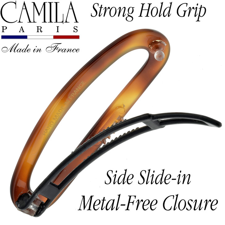 Camila Paris CP2249 French Hair Barrette Clip for Women Handmade Side Slidein MetalFree Closure Strong Hold Grip Hair Cl