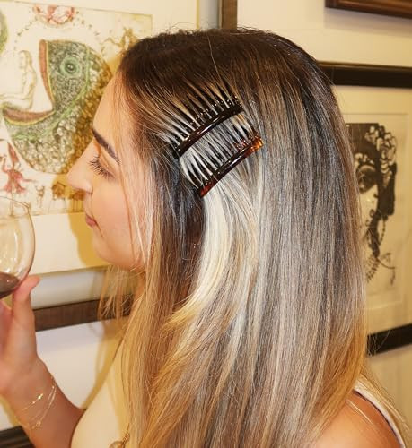 Camila Paris AD8252 French Hair Side Comb Small Curved Tortoise Shell French Twist Hair Combs Decorative Strong Hold Hai