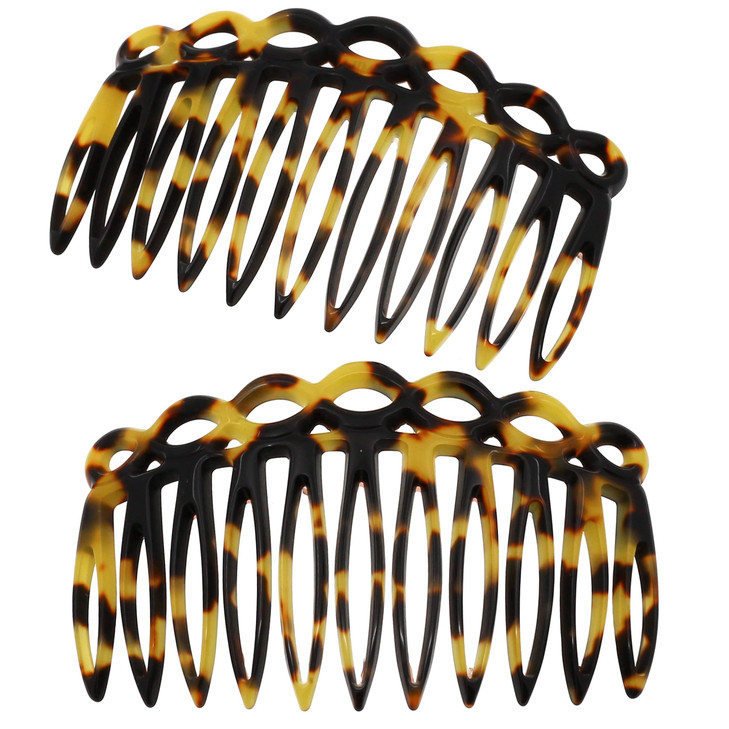 Camila Paris CP3140 French Hair Side Comb Small Handmade Tokio French Twist Hair Combs Decorative Strong Hold Hair Clips