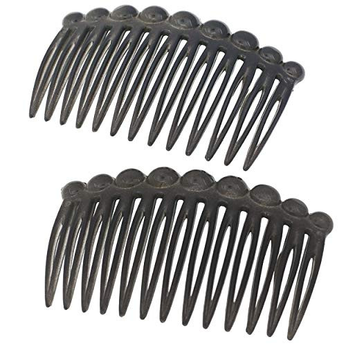 Camila Paris CP3034 French Hair Side Comb Small Rounded Gray French Twist Hair Combs Decorative Strong Hold Hair Clips f