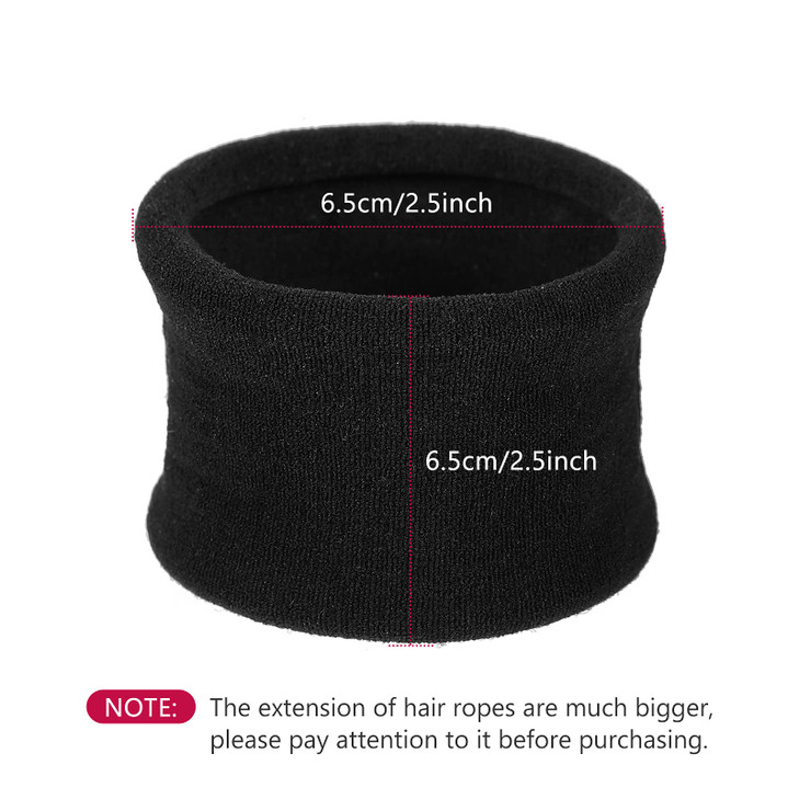 EBOOT 20 Pieces Large Cotton Stretch Hair Ties Bands Rope Ponytail Holders Headband for Thick Heavy or Curly Hair 65 cm