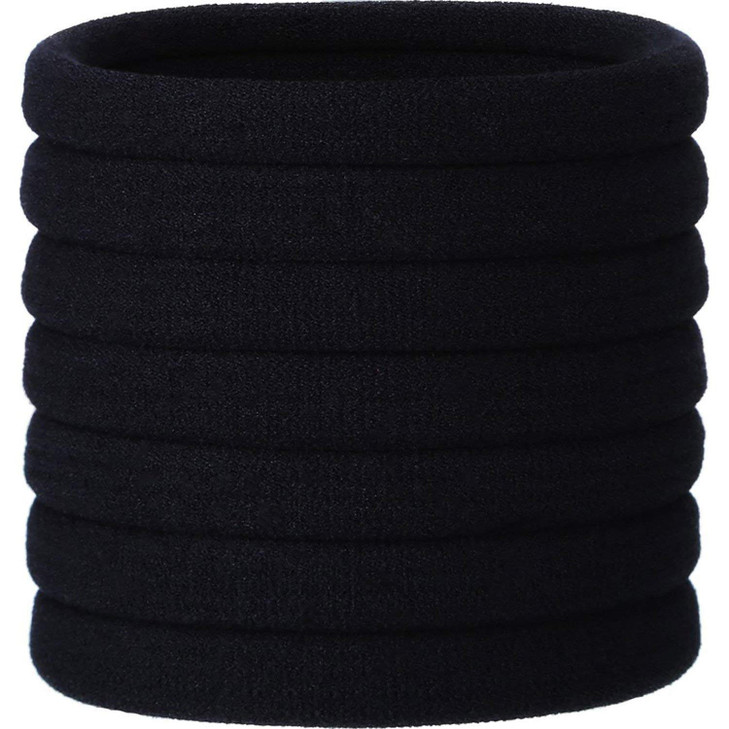 20 Pieces Large Stretch Hair Ties Hair Bands Ponytail Holders Headband for Thick Heavy and Curly Hair Black 5 cm in Diam