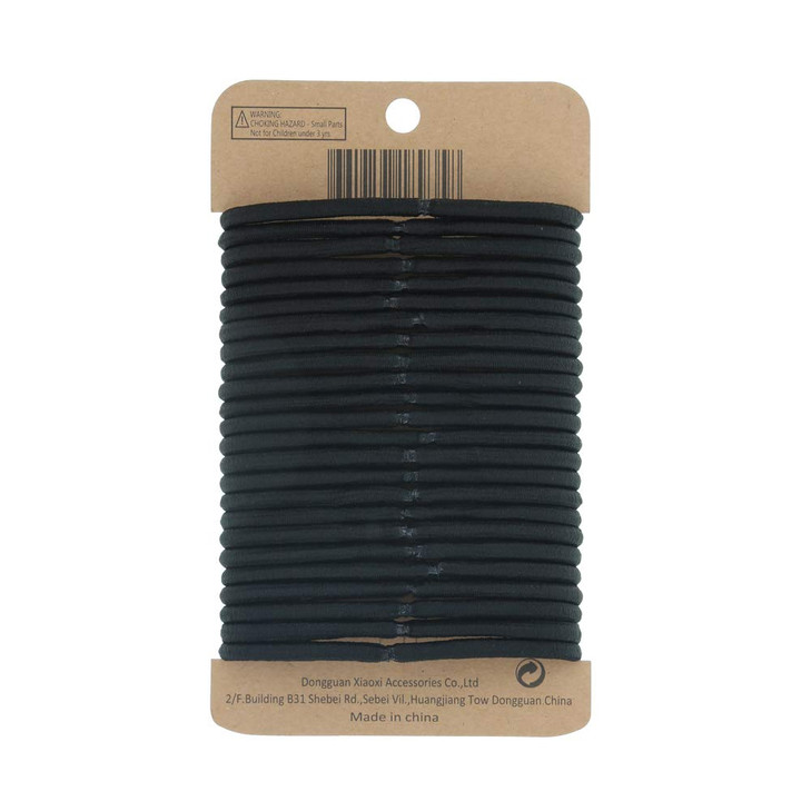 Minihope nometal elastic hair ties womens black thick large elastics 5MM for thick hair 24 Count