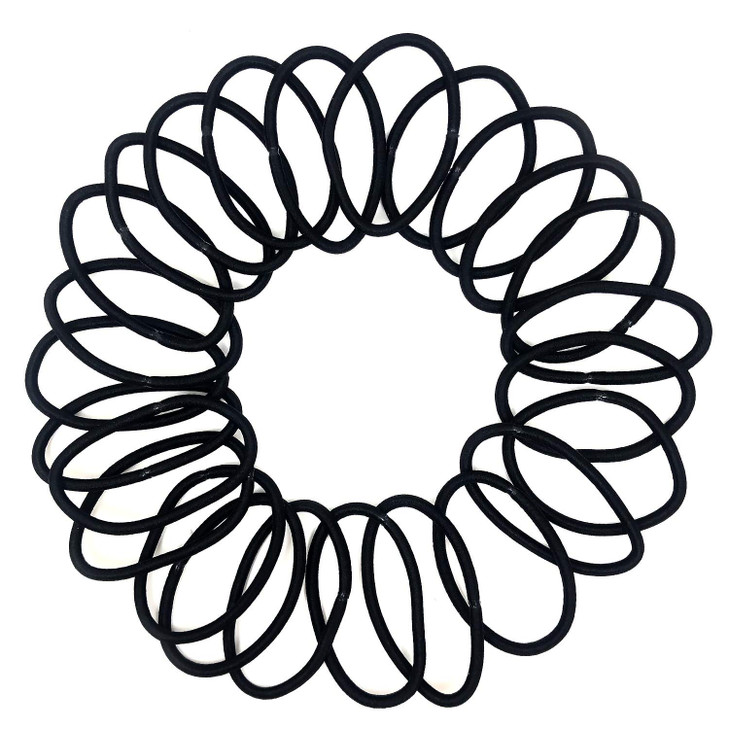 Scunci Thick Hair Black Elastics All day strong hold NoDamage 5mm thickness 24Pieces per pack 2Pack