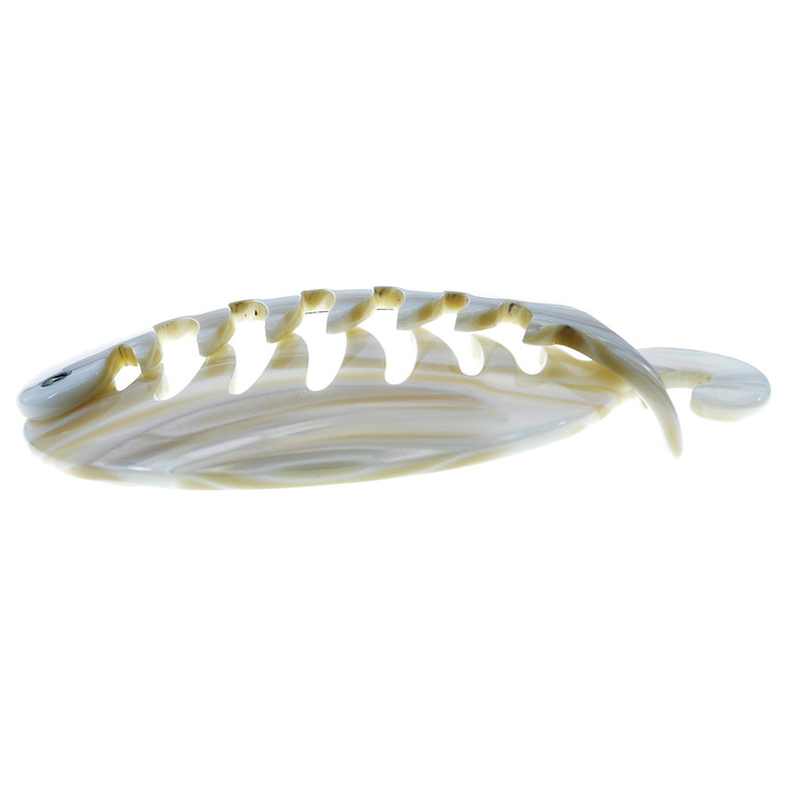 Camila Paris CP2338 325 inch French Banana Clip Hair Comb Round Beige Girls Ponytail Holder Interlocking Banana Combs Fo