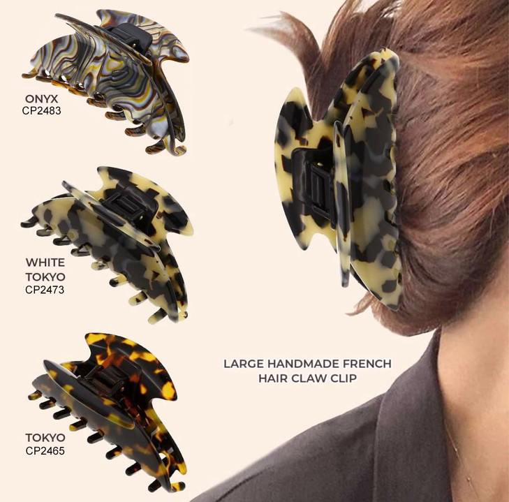 Camila Paris CP2473 French Hair Clip for Women Thick Hair for Long Curly Wavy Hair Handmade Flow Girls Hair Claw Clips D