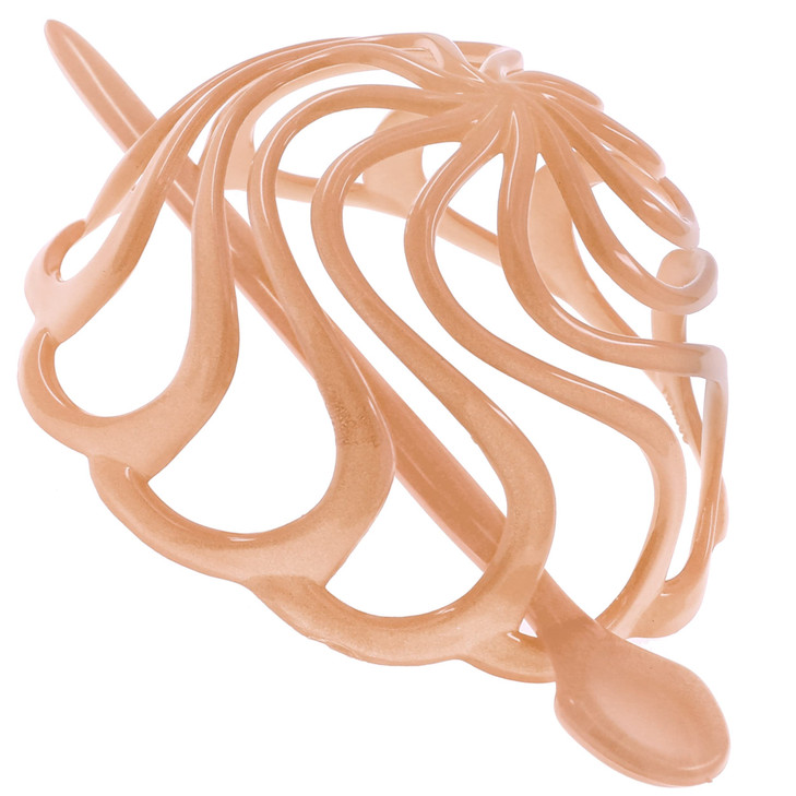 Camila Paris CP2891 French Hair Bun Clip Maker Cover Cap Holder Beige Round Dome Bun Hair Clip for Women Hair Updo Styli