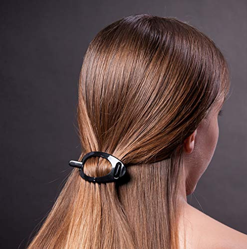 Camila Paris CP2318 French Hair Barrette Clip Flexible Ponytail Holder No Metal Parts Strong Hold Grip Hair Clips for Wo