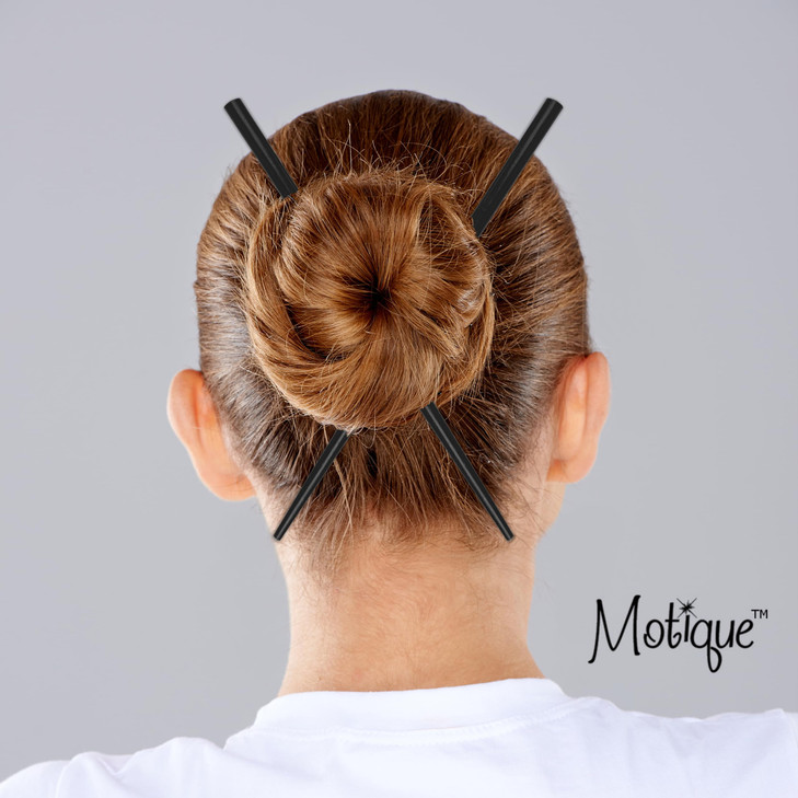 2 Sets of Wooden Hair Sticks Chopsticks for Women Black Black