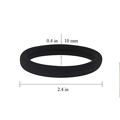 20 PCS Large Hair Ties for Thick Hair Black Hair Bands for Women Men and Girls No Damage Stretchy Ponytail Holders for B