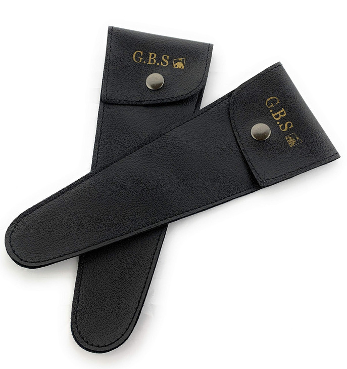 GBS Set of 2 Leather Pouch Scissors Black