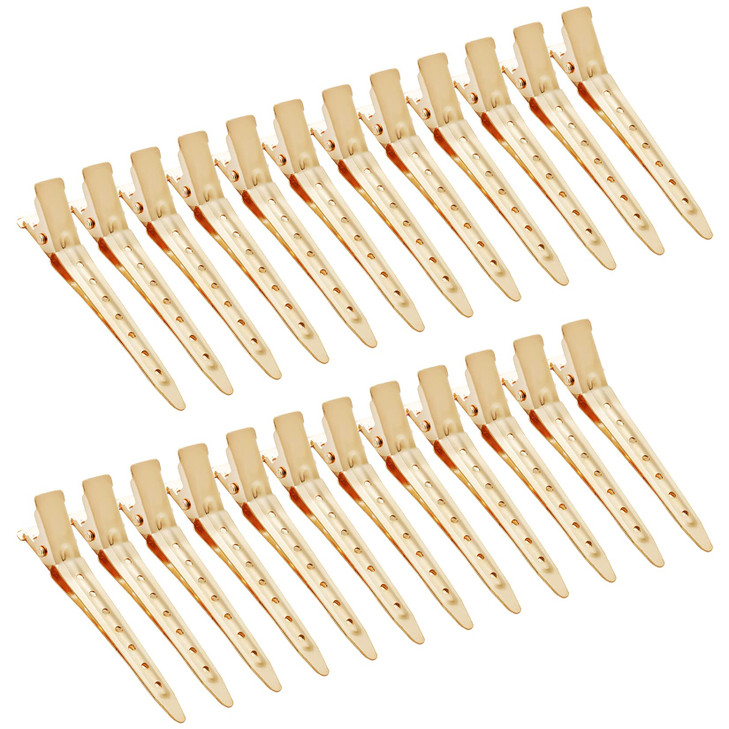 24 Packs Duck Bill Clips Bantoye 275 Inches Rustproof Metal Alligator Curl Clips with Holes for Hair Styling Hair Colori