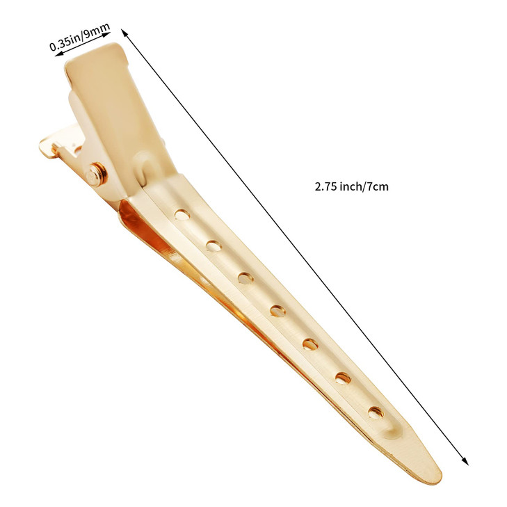24 Packs Duck Bill Clips Bantoye 275 Inches Rustproof Metal Alligator Curl Clips with Holes for Hair Styling Hair Colori