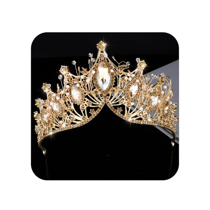 COCIDE Gold Crowns for Women Crystal Tiara for Girl Rhinestones Hair Accessories for Wedding Bride Bridal Bridesmaids Bi
