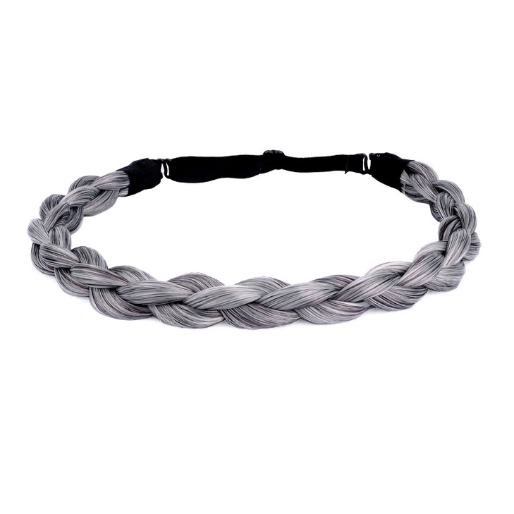 BOBIYA Chubby Narrow Synthetic Hair Braided Headband Classic Chunky Plaited Braids Elastic Stretch Hairpiece Women Girl