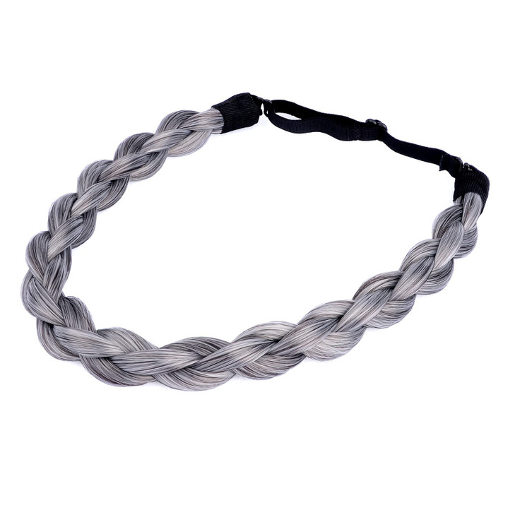 BOBIYA Chubby Narrow Synthetic Hair Braided Headband Classic Chunky Plaited Braids Elastic Stretch Hairpiece Women Girl
